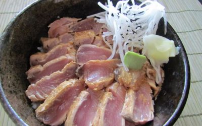 tataki don : poisson mi cuit sur riz sushi